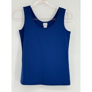 Chico's Royal Blue Microfiber Scoop Neck Tank Top Size 0 S Sleeveless Base Layer